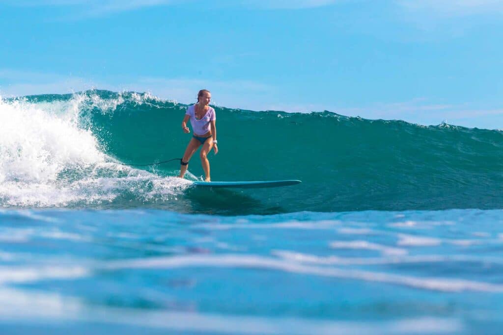 woman surfing