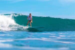 woman surfing